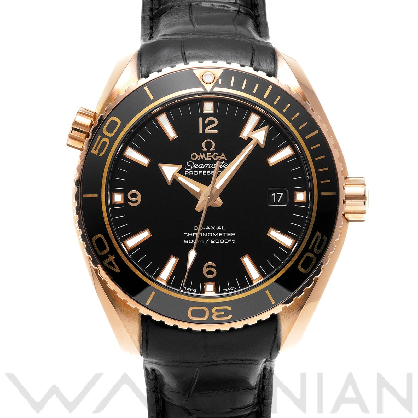 シーマスター プラネットオーシャン 600 コーアクシャル 232.63.46.21.01.001 ブラック オメガ OMEGA メンズ 【中古】