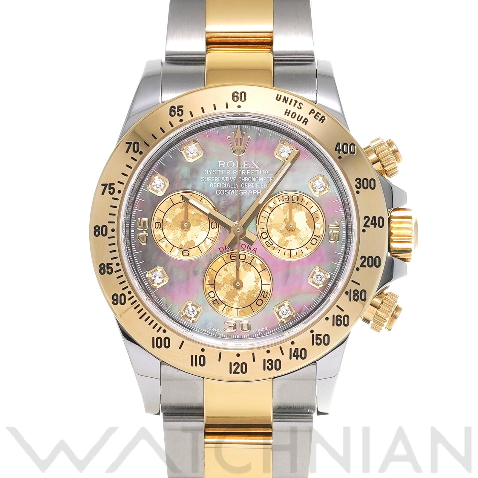 ロレックス コスモグラフ デイトナ 116523NG ブラックシェル/ゴールドクリスタル/ダイヤモンド メンズ 時計 【中古】【wristwatch】