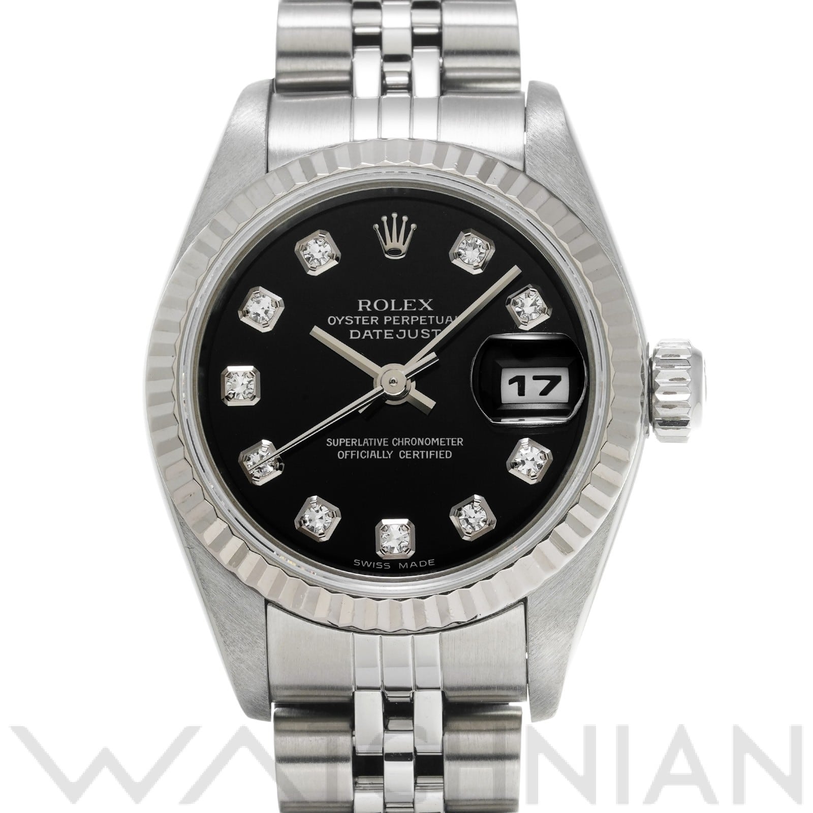 ロレックス デイトジャスト 79174G ブラック/ダイヤモンド レディース 時計 【中古】【wristwatch】