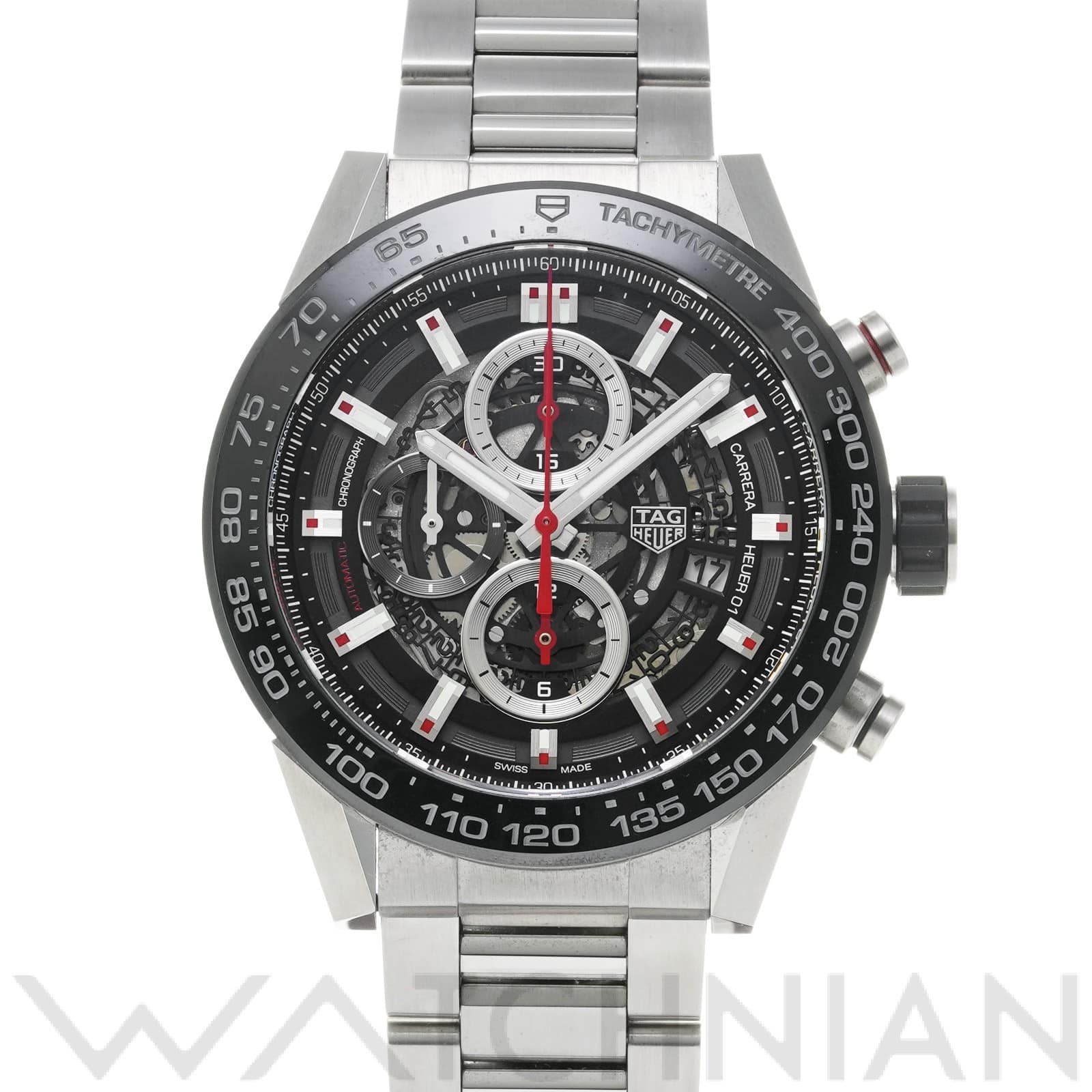 タグ ホイヤー / TAG HEUER カレラ キャリバーホイヤー01 クロノグラフ CAR2A1W.BA0703 ブラック メンズ 時計 【中古】【wristwatch】