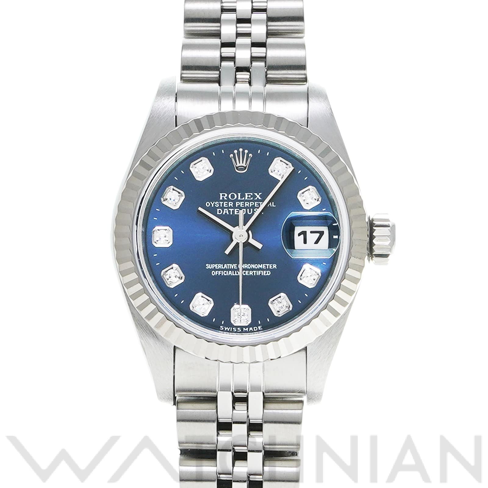 ロレックス デイトジャスト 26 69174G ブルー/ダイヤモンド レディース 時計 【中古】【wristwatch】