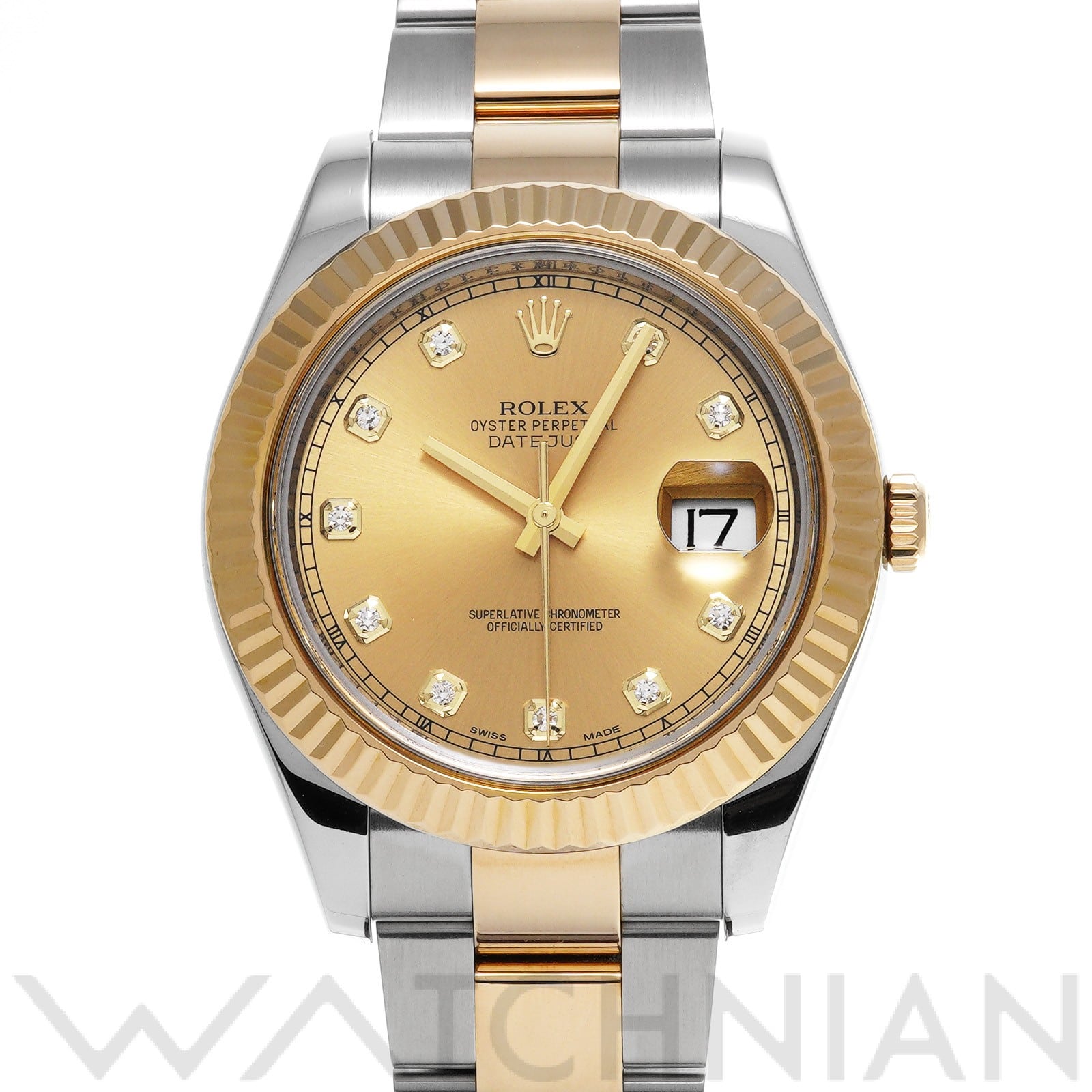 ロレックス デイトジャストII 116333G シャンパン/ダイヤモンド メンズ 時計 【中古】【wristwatch】