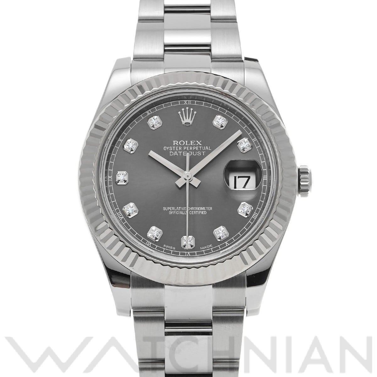 ロレックス デイトジャスト II 116334G スレート/ダイヤモンド メンズ 時計 【中古】【wristwatch】