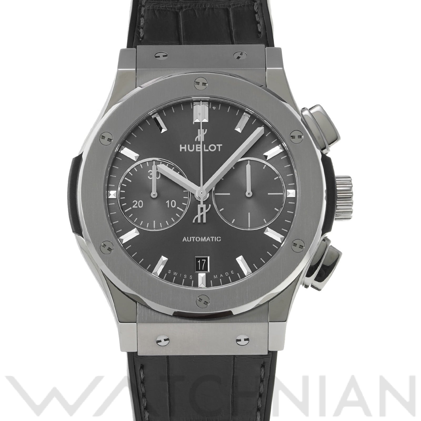 クラシックフュージョン チタニウム クロノグラフ レーシンググレー 521.NX.7071.LR グレー ウブロ HUBLOT メンズ 【中古】