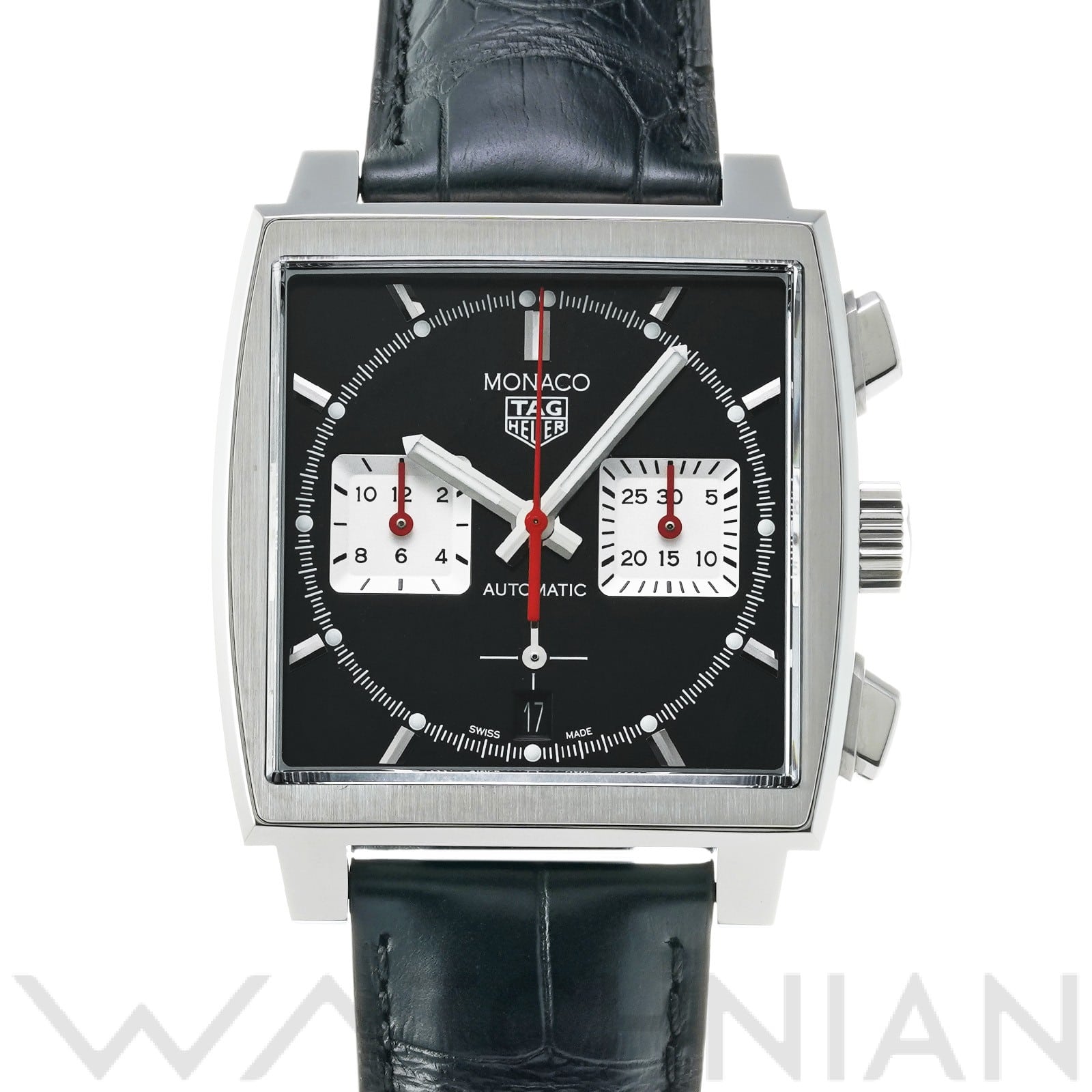 モナコ キャリバーホイヤー02 クロノグラフ CBL2113.FC6177 ブラック/シルバー タグ ホイヤー TAG HEUER メンズ 【中古】