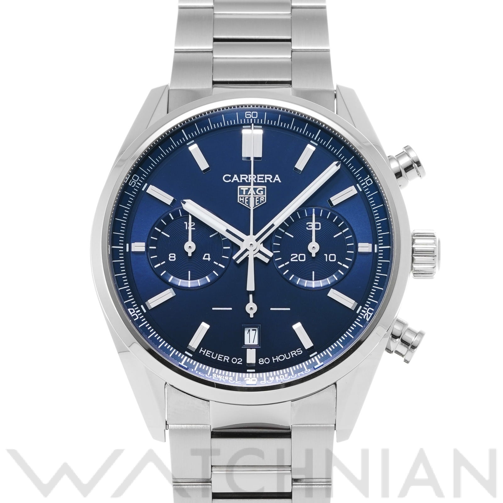タグ ホイヤー / TAG HEUER カレラ キャリバーホイヤー02 クロノグラフ CBN2011.BA0642 ブルー メンズ 時計 【中古】【wristwatch】