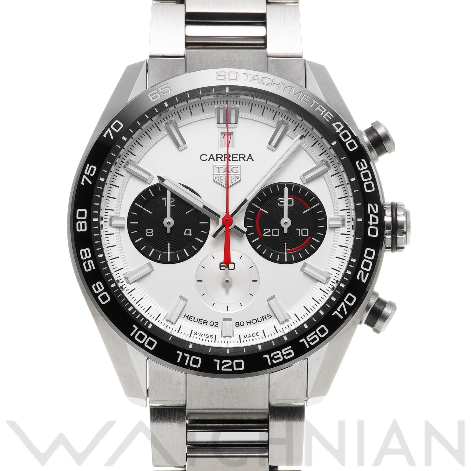 タグ ホイヤー / TAG HEUER カレラ キャリバーホイヤー02 スポーツ クロノグラフ 160th CBN2A1D.BA0643 シルバー/ブラック メンズ 時計 【中古】【wristwatch】