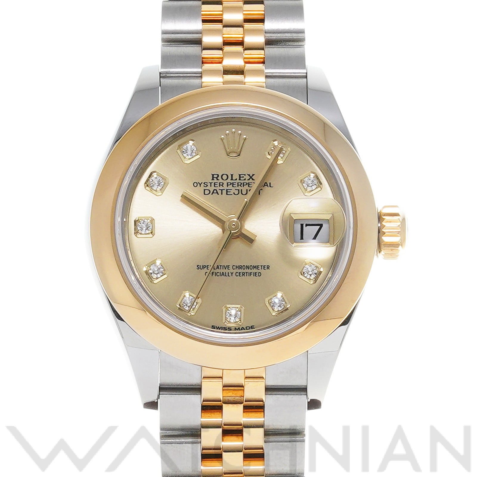 ロレックス レディ デイトジャスト 28 279163G シャンパン/ダイヤモンド レディース 時計 【中古】【wristwatch】
