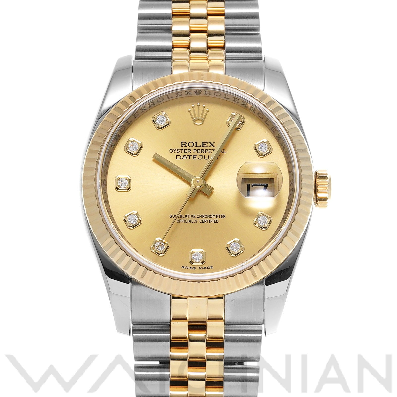 ロレックス デイトジャスト 36 116233G シャンパン/ダイヤモンド メンズ 時計 【中古】【wristwatch】