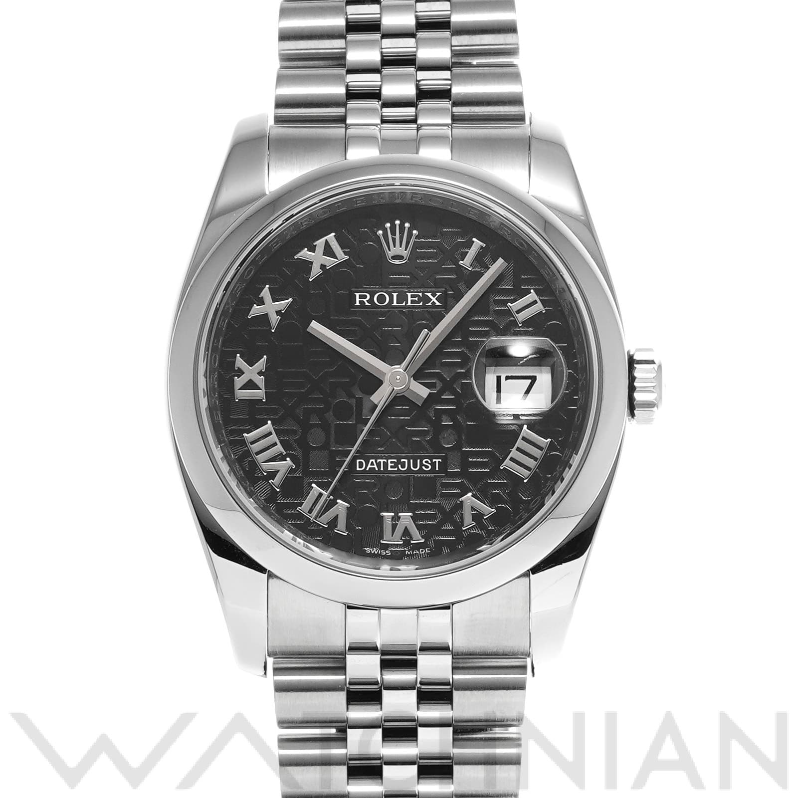 ロレックス デイトジャスト 36 116200 ブラックコンピュータ メンズ 時計 【中古】【wristwatch】