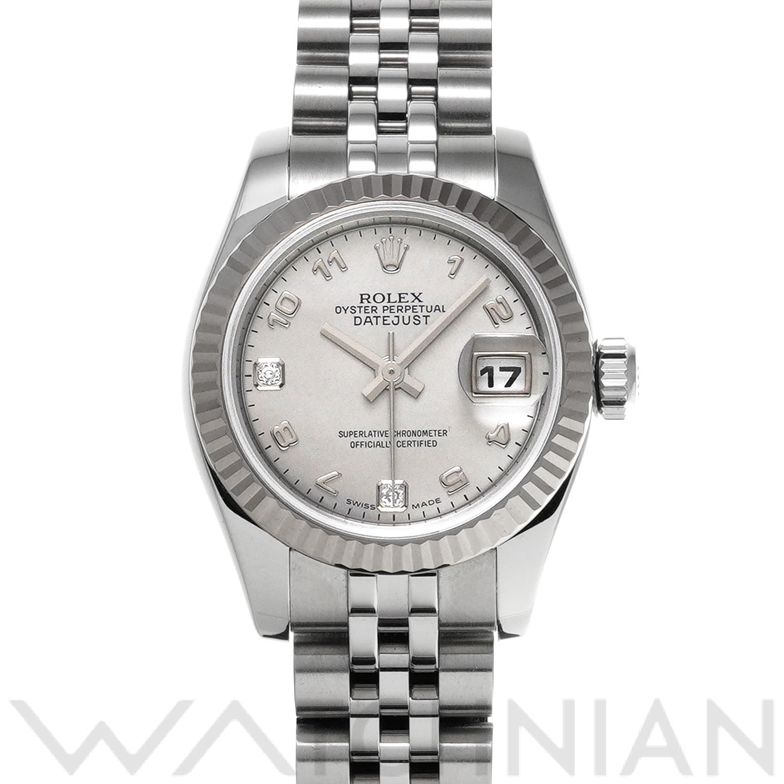 ロレックス レディ デイトジャスト 26 179174DN 2BR シルバーシェル/ダイヤモンド レディース 時計 【中古】【wristwatch】