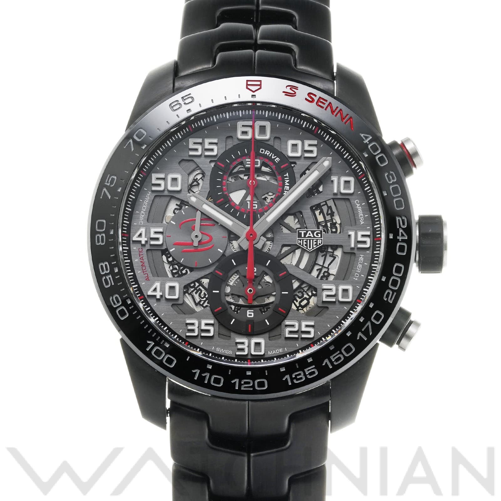 タグ ホイヤー / TAG HEUER カレラ キャリバーホイヤー01 クロノグラフ アイルトン・セナ CAR2A1L.BA0688 ブラック メンズ 時計 【中古】【wristwatch】