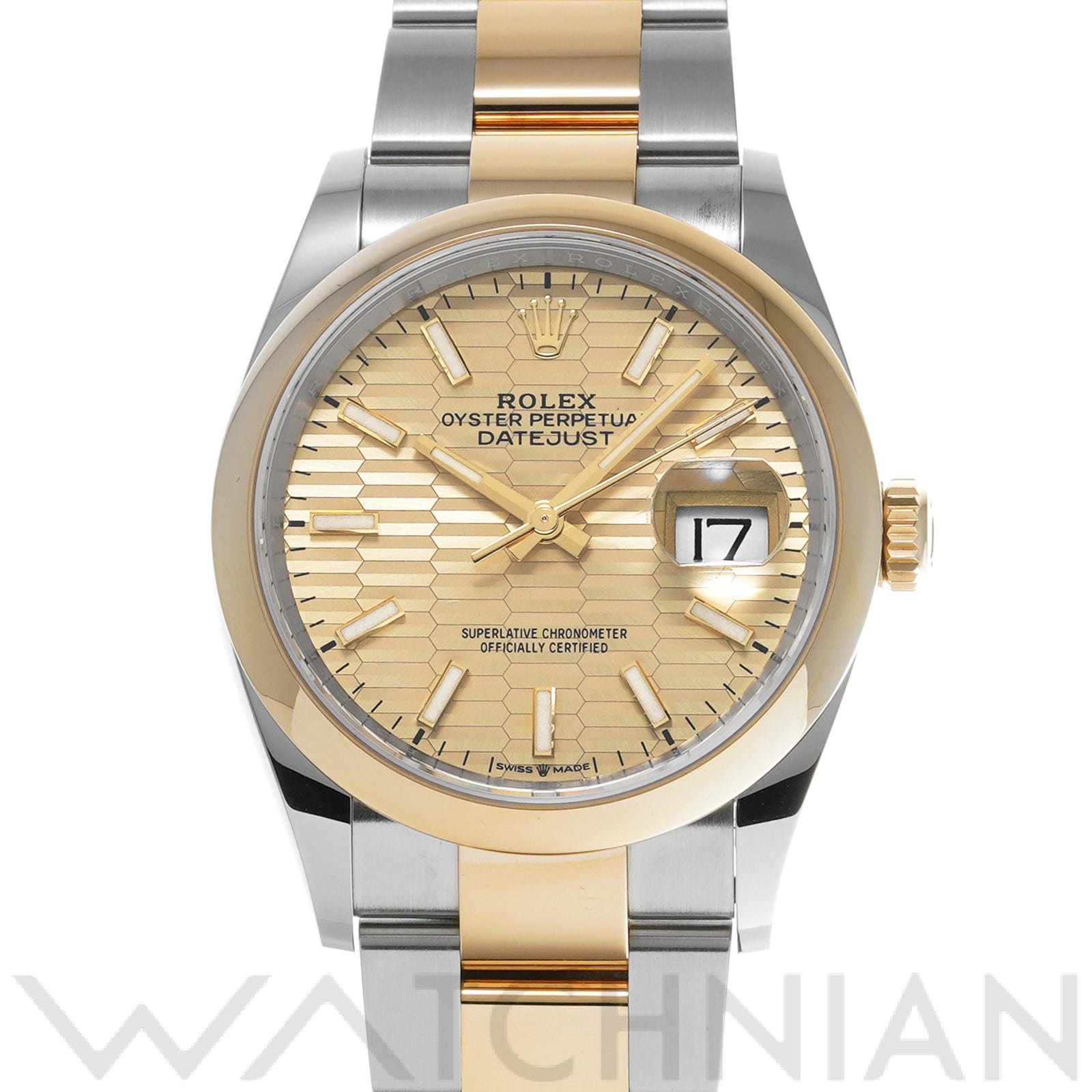 ロレックス デイトジャスト 36 126203 ゴールデン フルーテッドモチーフ メンズ 時計 【中古】【wristwatch】