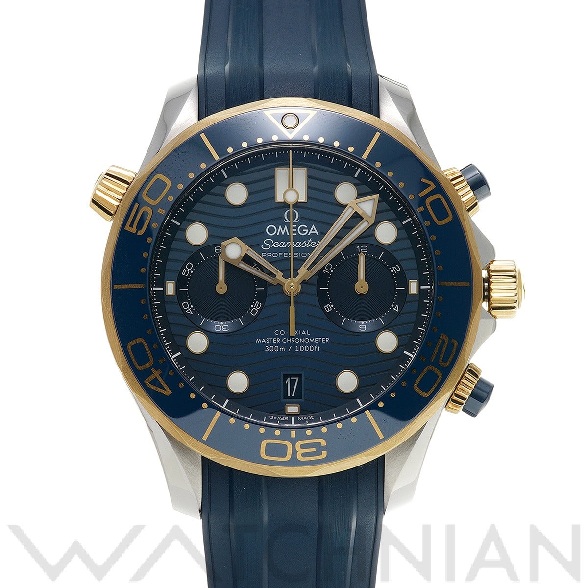 オメガ シーマスター ダイバー300 コーアクシャル マスタークロノメーター クロノグラフ 44MM 210.22.44.51.03.001 ブルー メンズ 時計 【中古】【wristwatch】