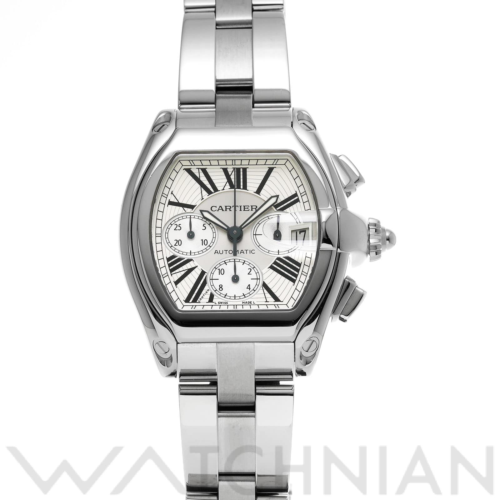 カルティエ / CARTIER ロードスター クロノグラフ W62019X6 シルバー メンズ 時計 【中古】【wristwatch】