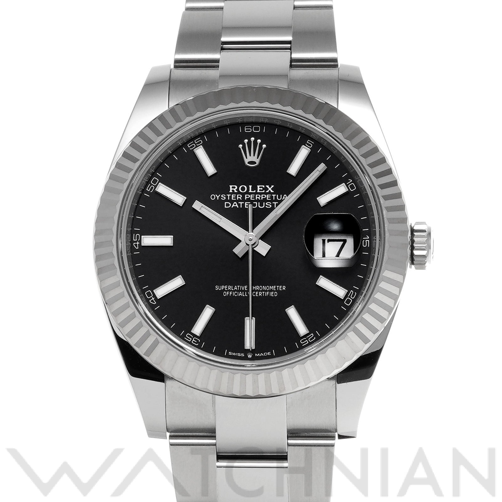 ロレックス デイトジャスト 41 126334 ブライトブラック メンズ 時計 【中古】【wristwatch】