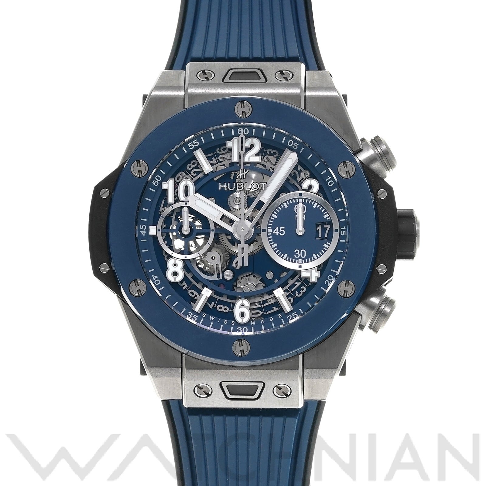 ウブロ ビッグバン ウニコ チタニウム ブルーセラミック 441.NL.5171.RX マットブルースケルトン メンズ 時計 【中古】【wristwatch】
