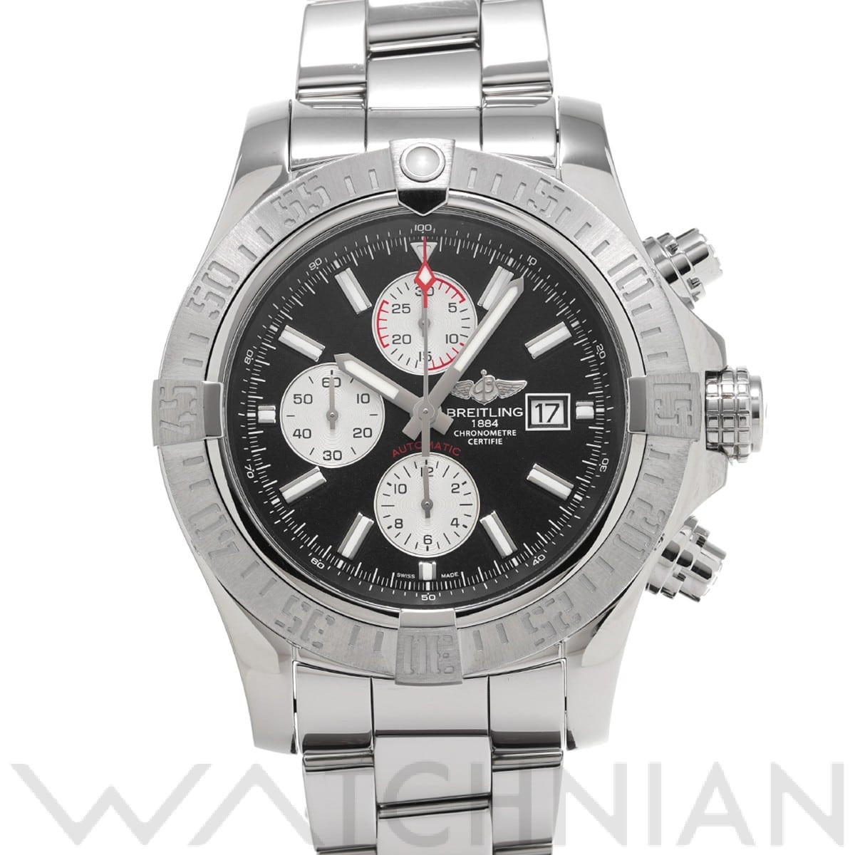 ブライトリング / BREITLING スーパーアベンジャーII A13371111/BC29 ブラック/シルバー メンズ 時計 【中古】【wristwatch】