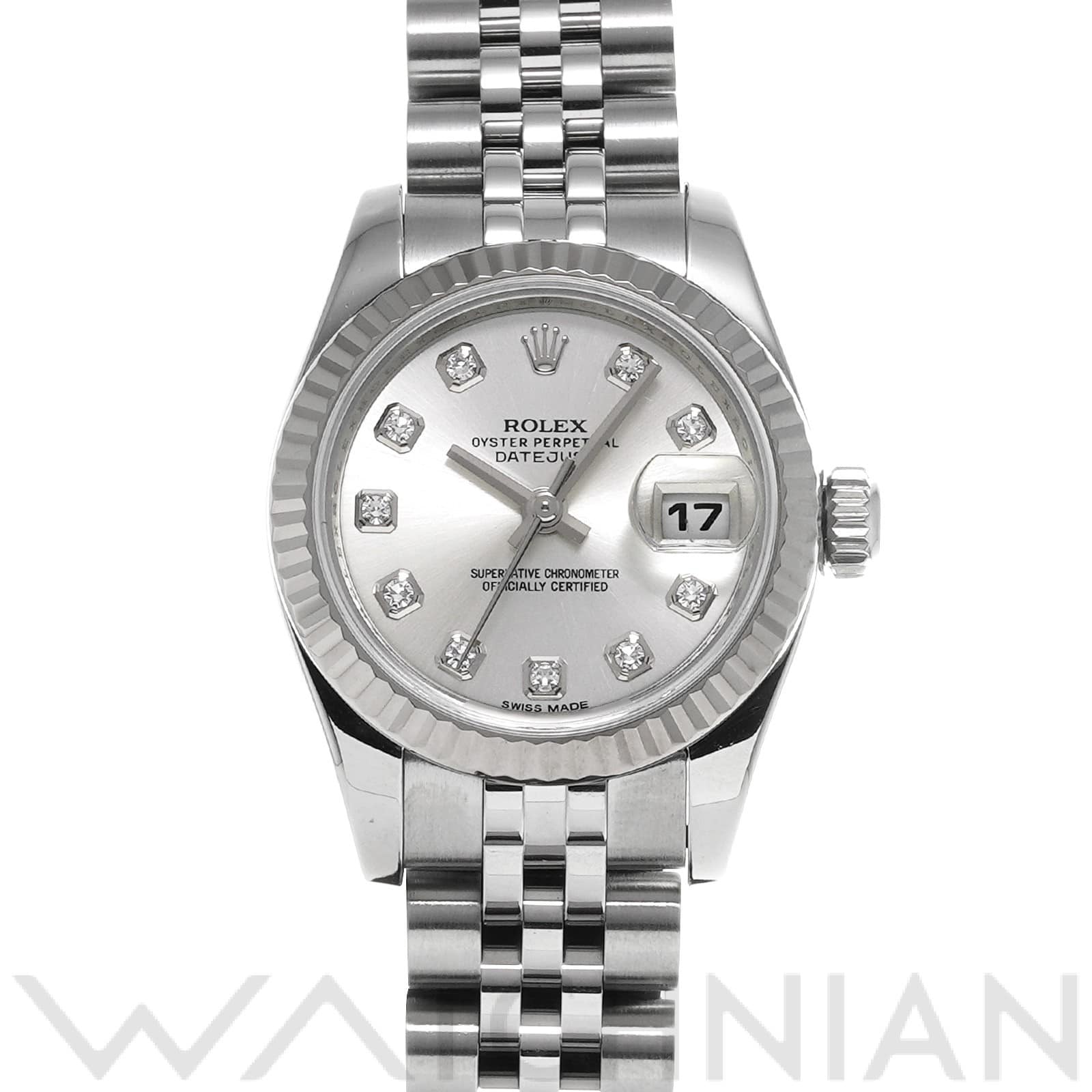 ロレックス レディ デイトジャスト 26 179174G シルバー/ダイヤモンド レディース 時計 【中古】【wristwatch】