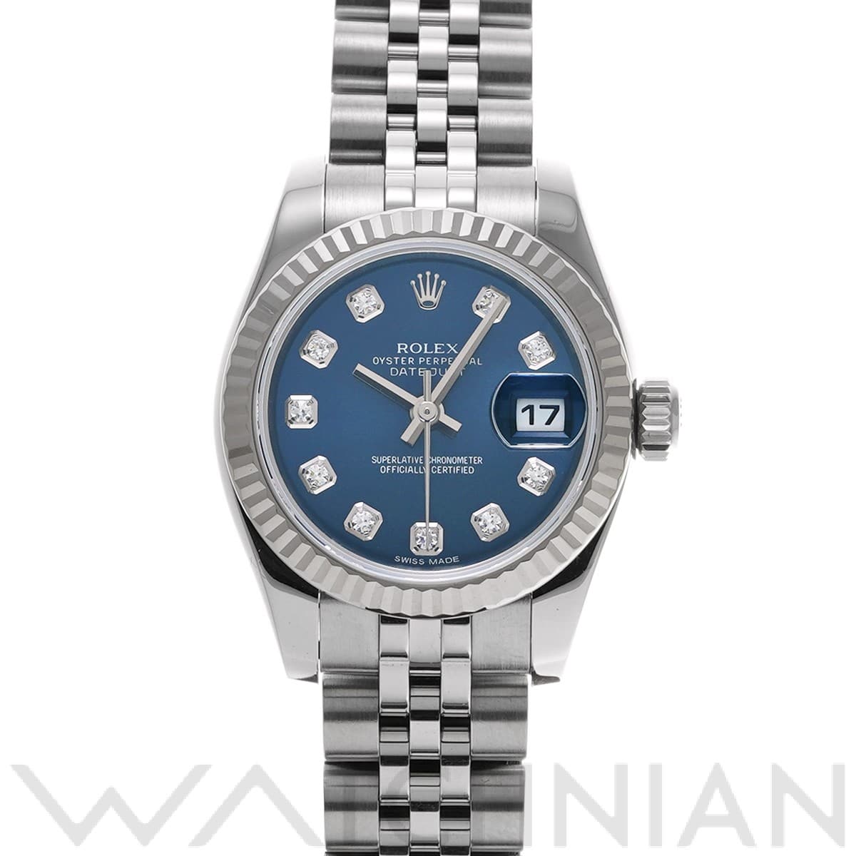 ロレックス レディ デイトジャスト 26 179174G ブルー/ダイヤモンド レディース 時計 【中古】【wristwatch】