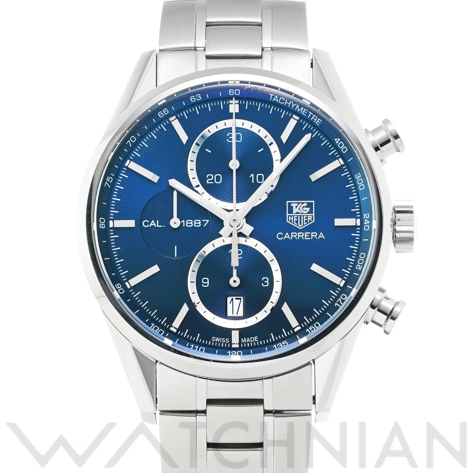 タグ ホイヤー / TAG HEUER カレラ キャリバー1887 クロノグラフ CAR2115.BA0724 ブルー メンズ 時計 【中古】【wristwatch】