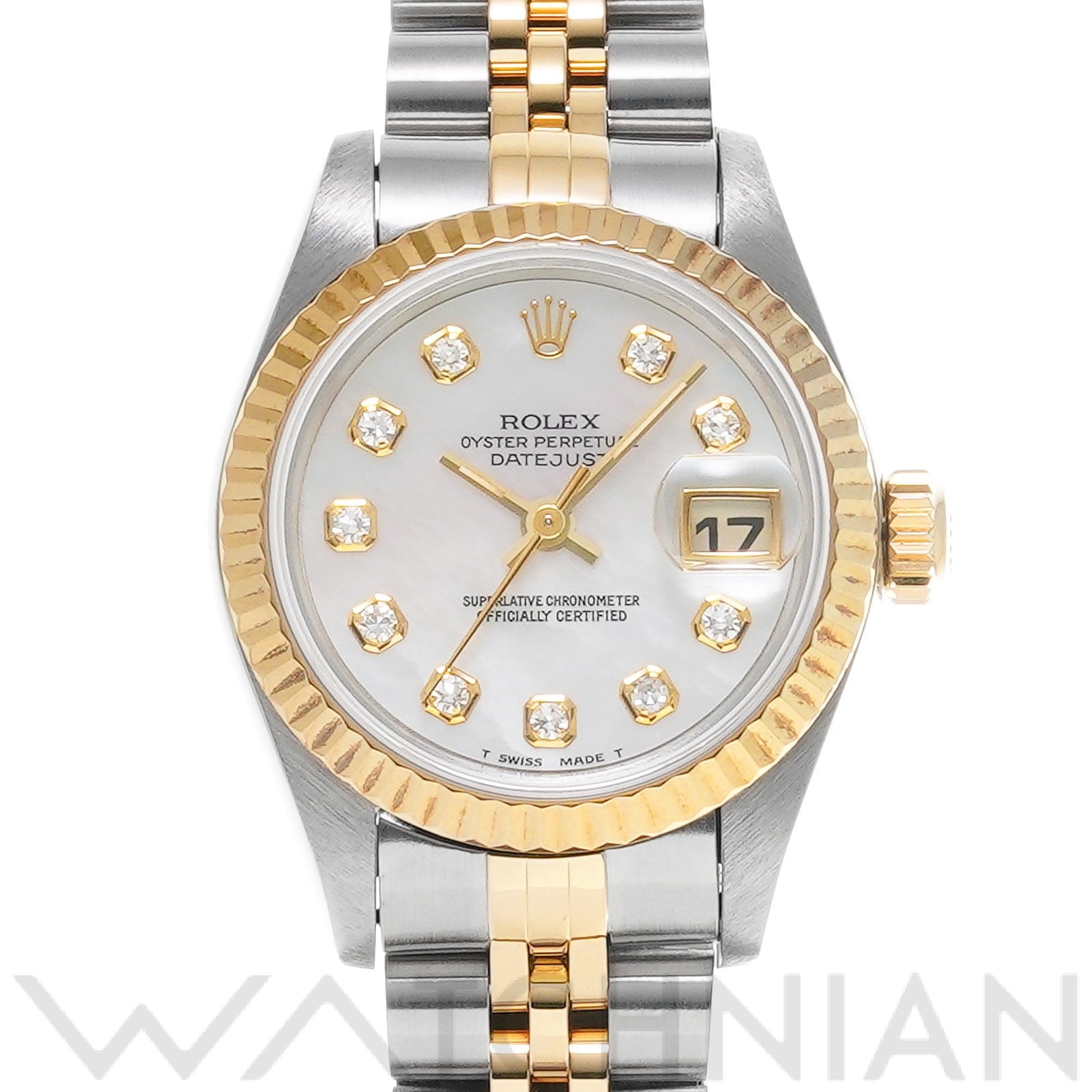 デイトジャスト 69173NG W番(1995年頃製造) ホワイトシェル/ダイヤモンド ロレックス ROLEX レディース 【中古】