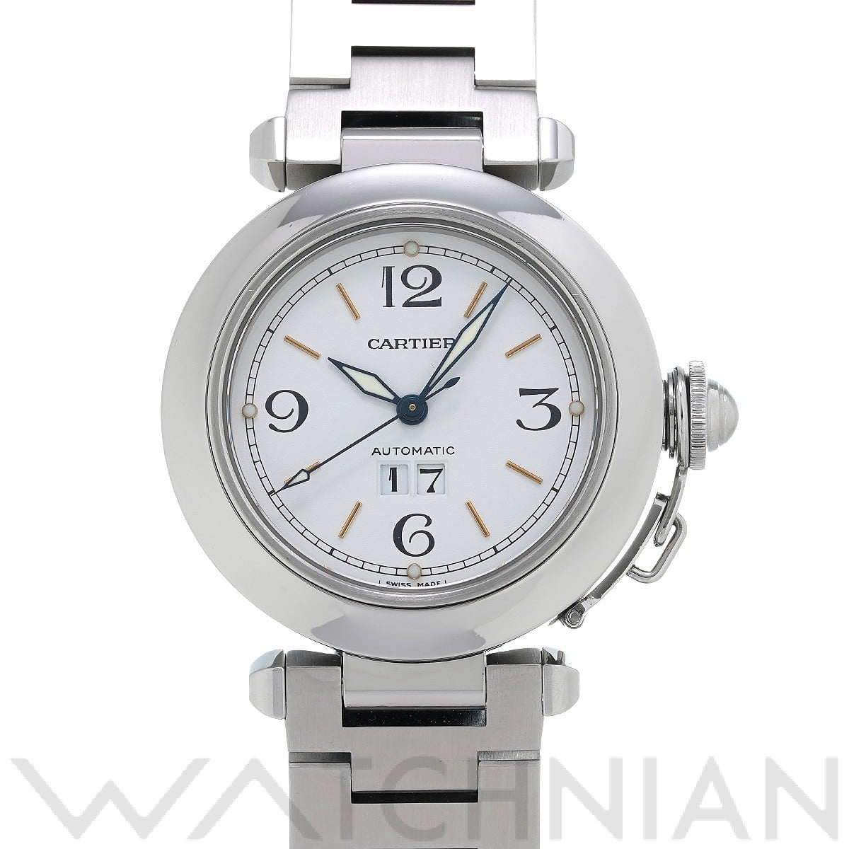 カルティエ / CARTIER パシャC ビッグデイト W31044M7 ホワイト ユニセックス 時計 【中古】【wristwatch】