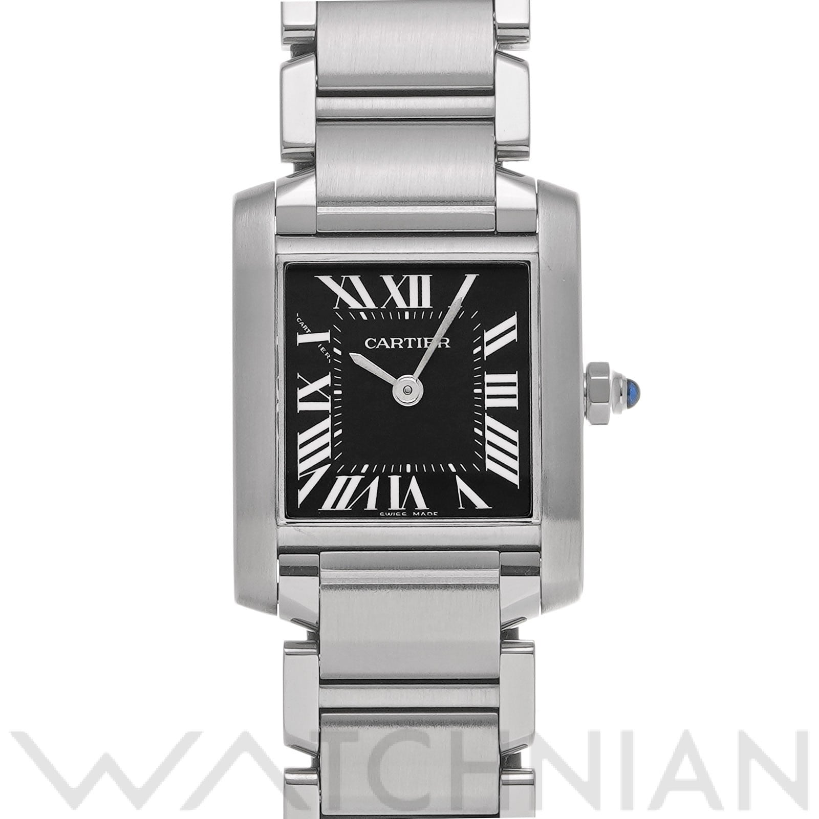 カルティエ / CARTIER タンク フランセーズ SM W51026Q3 ブラック レディース 時計 【中古】【wristwatch】