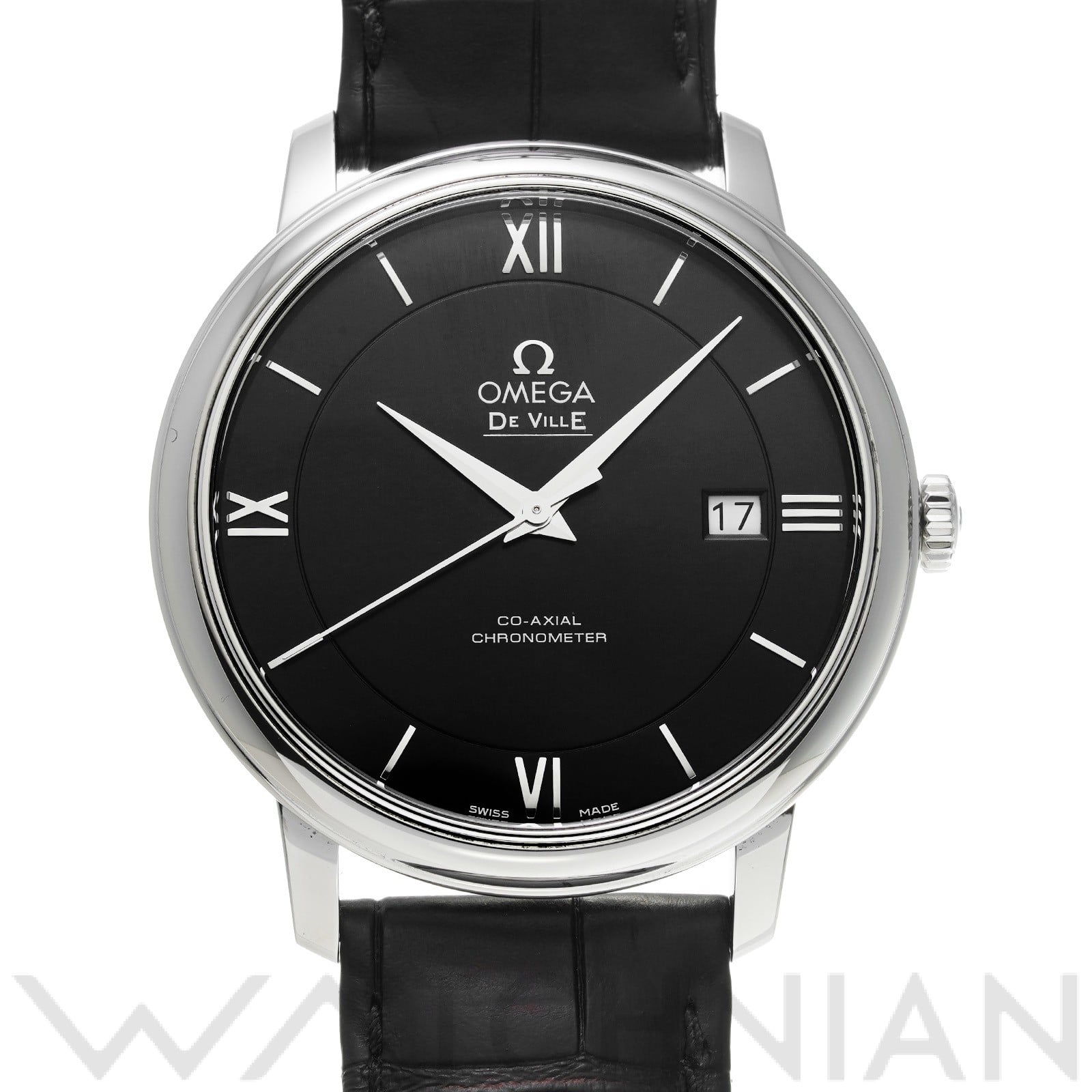 デ・ヴィル プレステージ コーアクシャル 424.13.40.20.01.001 ブラック オメガ OMEGA メンズ 【中古】