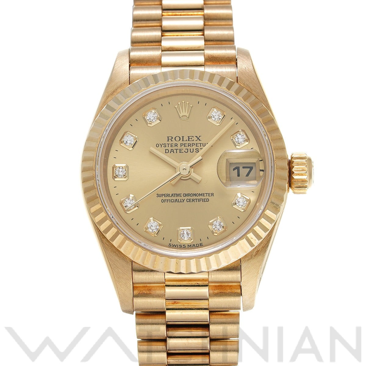 ロレックス デイトジャスト 26 79178G シャンパン/ダイヤモンド レディース 時計 【中古】【wristwatch】