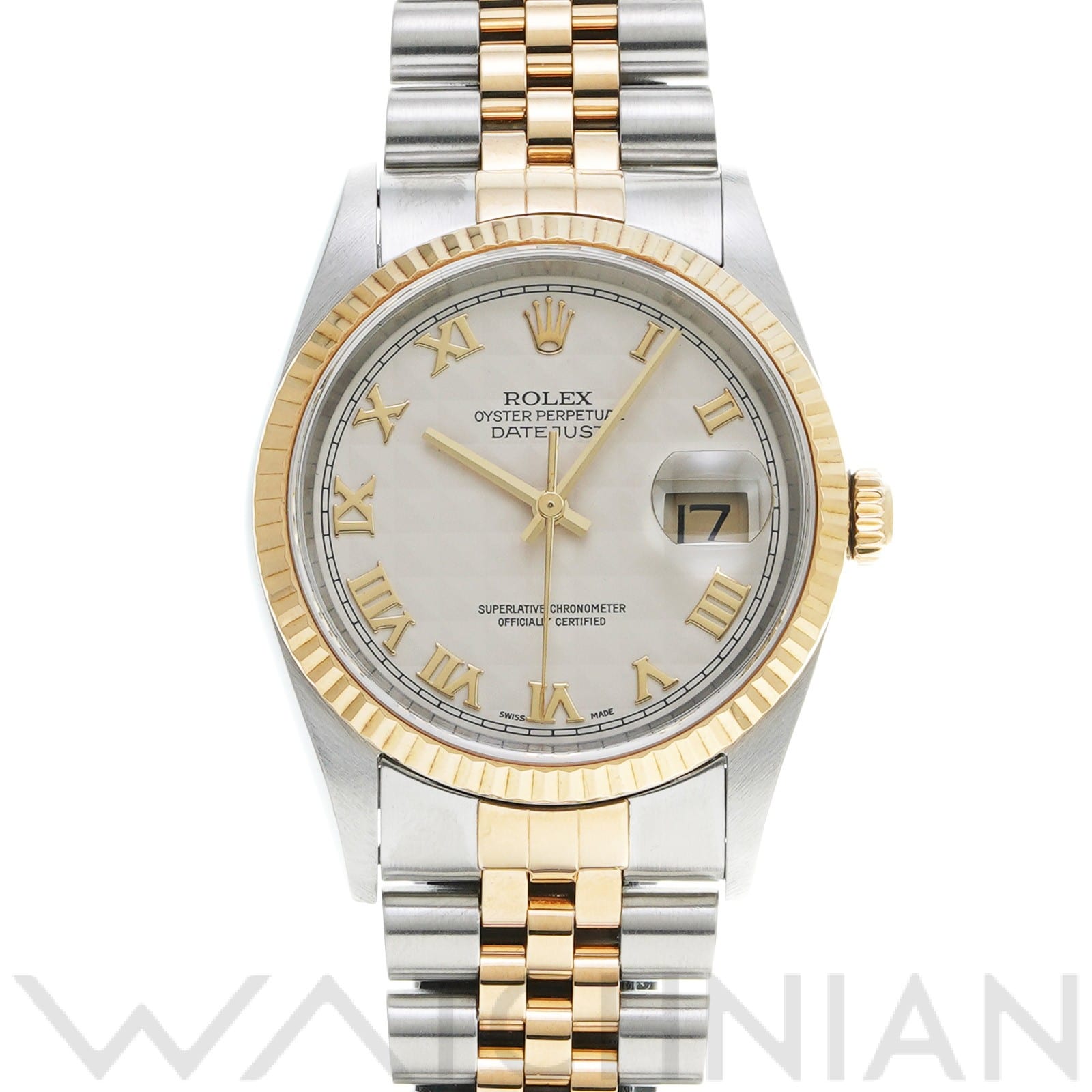 ロレックス デイトジャスト 16233 アイボリーピラミッド メンズ 時計 【中古】【wristwatch】