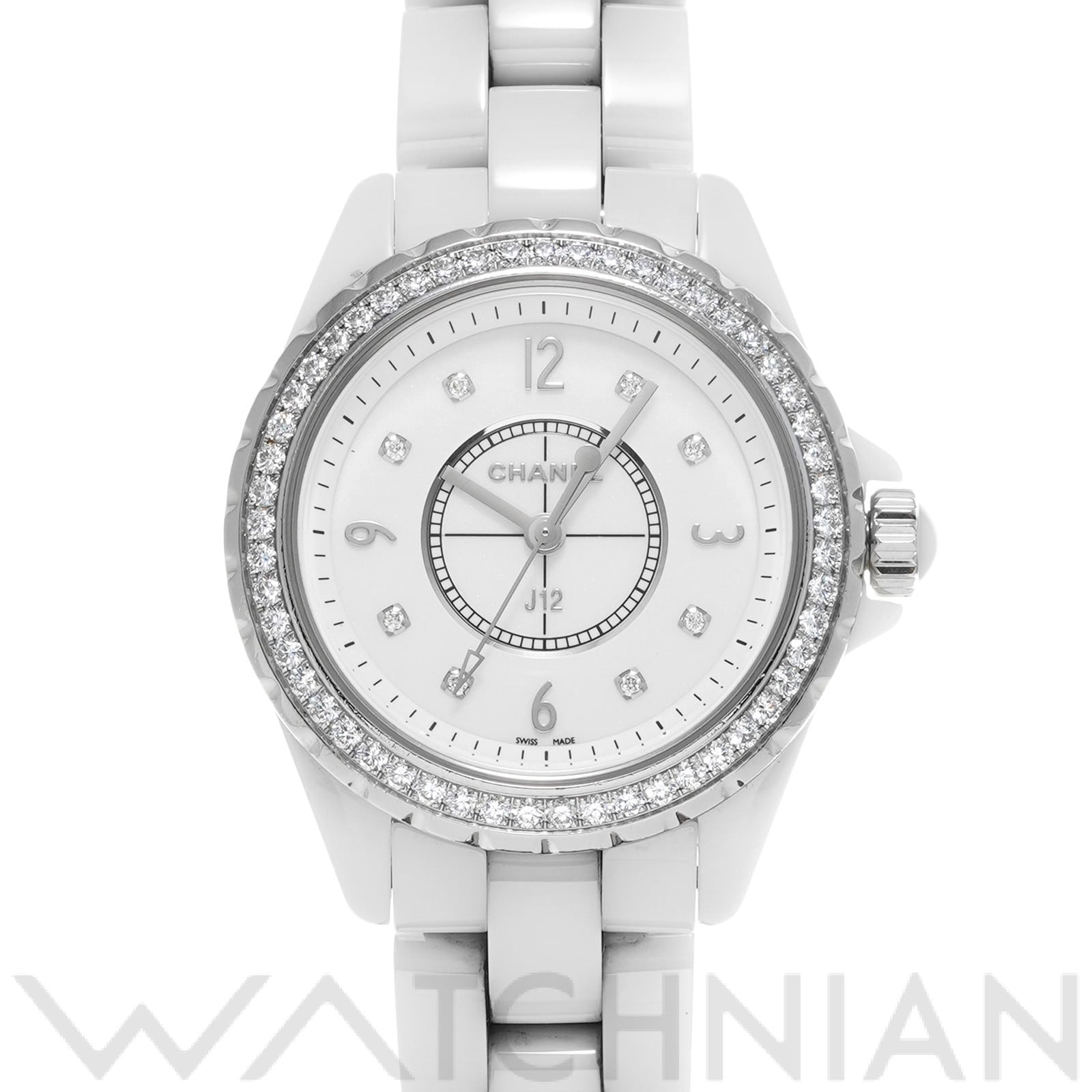 シャネル / CHANEL J12 33MM H3110 ホワイト/ダイヤモンド レディース 時計 【中古】【wristwatch】