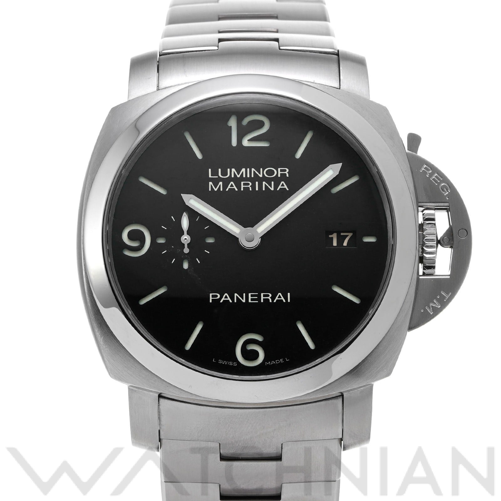 パネライ / PANERAI ルミノールマリーナ 1950 3デイズ オートマティック アッチャイオ PAM00328 ブラック メンズ 時計 【中古】【wristwatch】