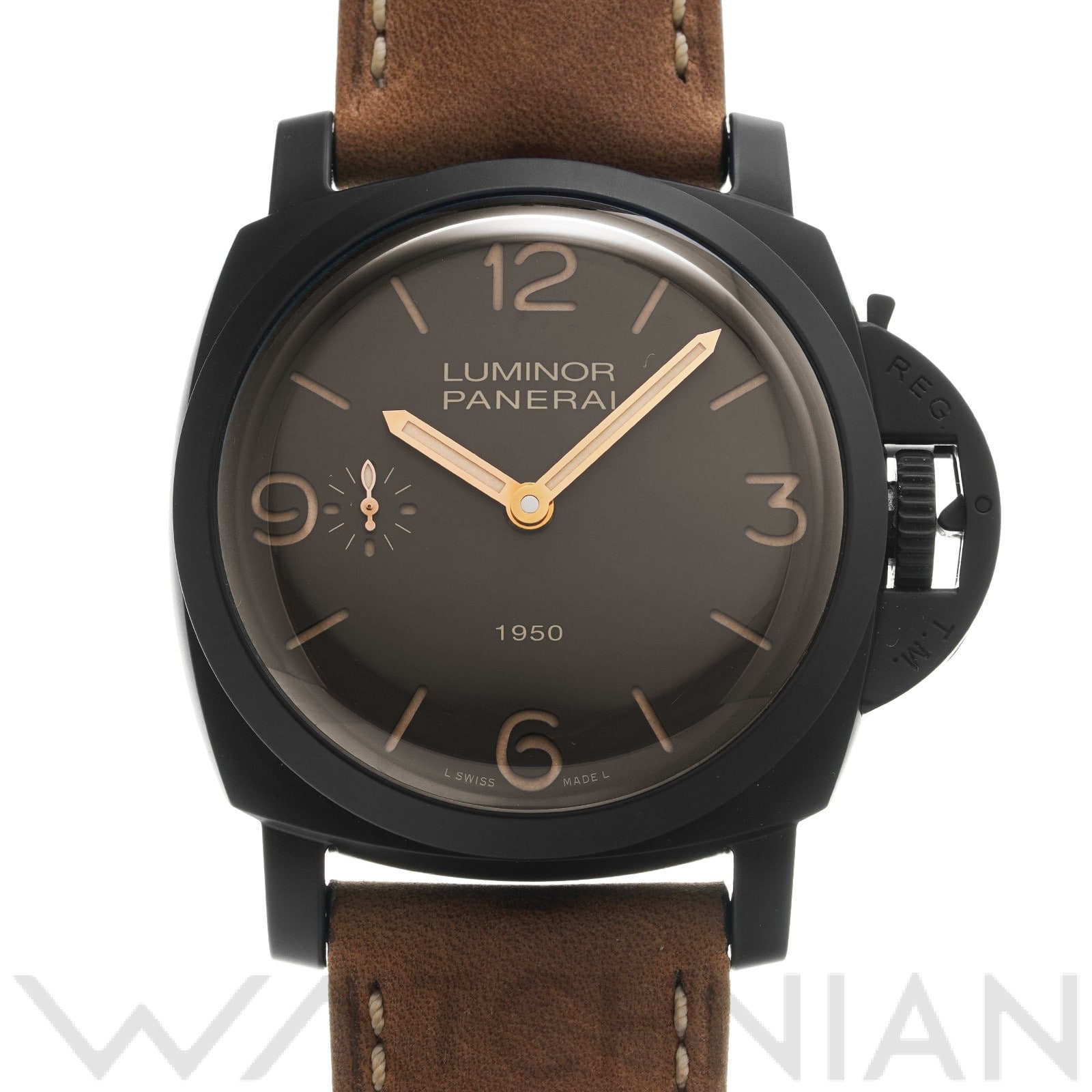 ルミノール コンポジット 1950 3デイズ PAM00375 N番(2011年製造) ブラウン パネライ PANERAI メンズ 【中古】