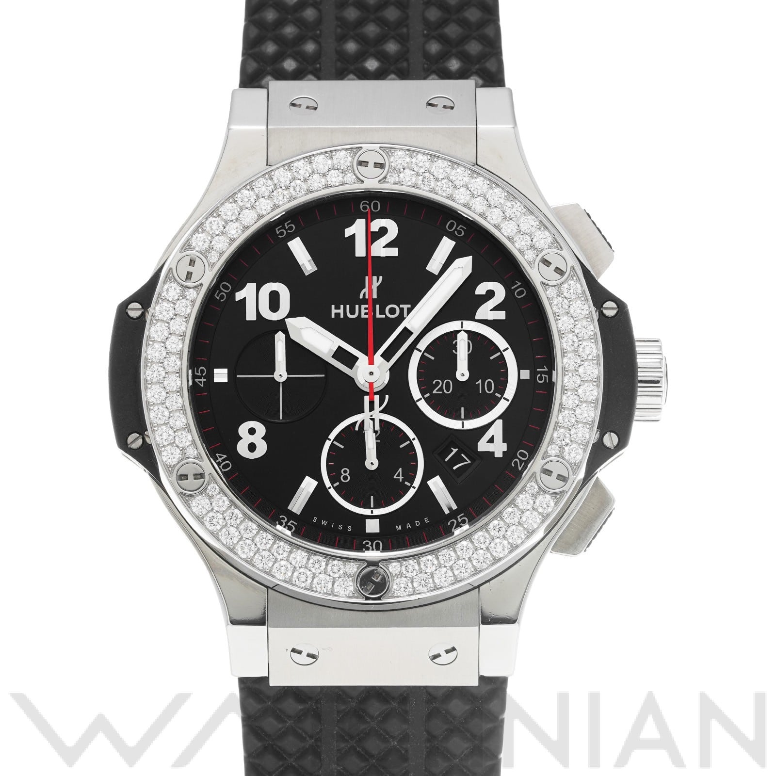 ビッグバン スチール ダイヤモンド 301.SX.130.RX.114 ブラックラッカー ウブロ HUBLOT メンズ 【中古】