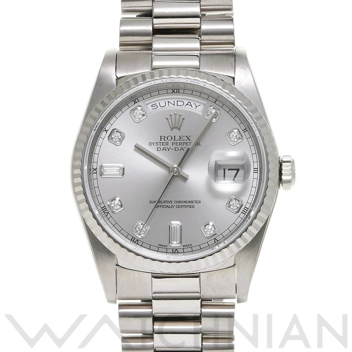 ロレックス デイデイト 36 18239A グレー/ダイヤモンド メンズ 時計 【中古】【wristwatch】