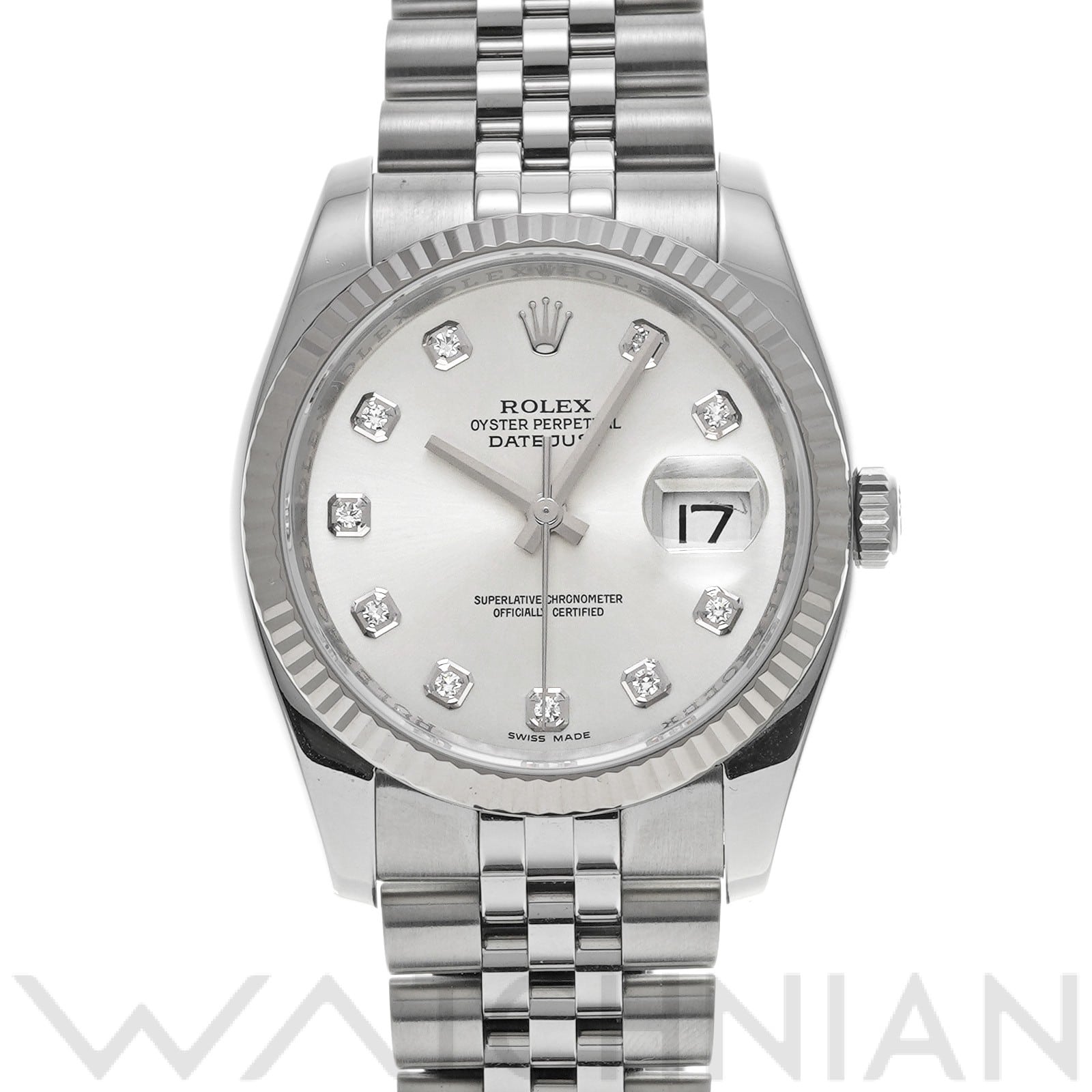 ロレックス デイトジャスト 36 116234G シルバー/ダイヤモンド メンズ 時計 【中古】【wristwatch】