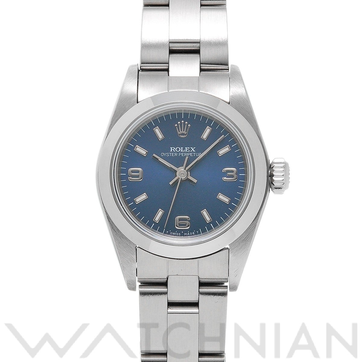 オイスターパーペチュアル 24 67180 T番(1997年頃製造) ブルー ロレックス ROLEX レディース 【中古】