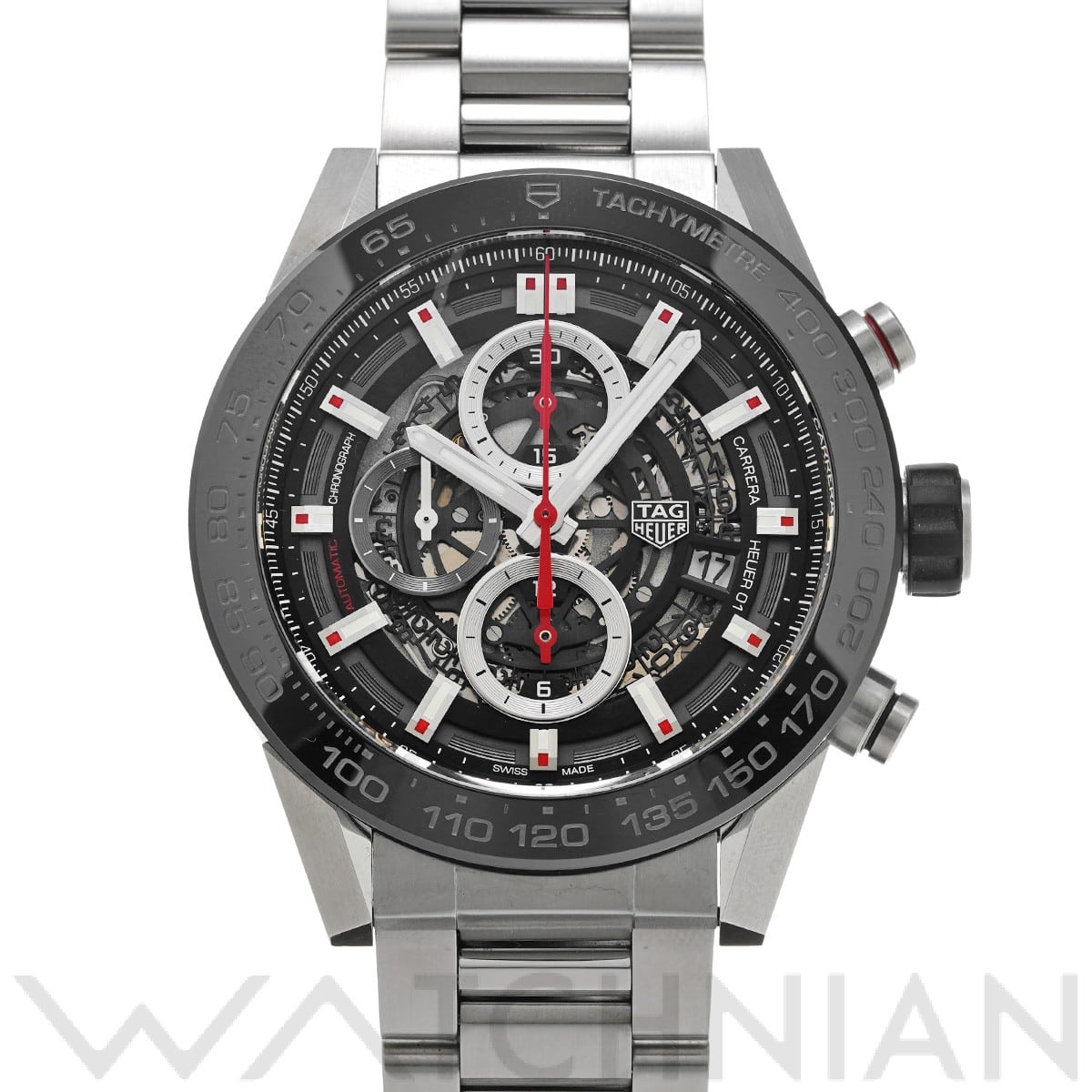 タグ ホイヤー / TAG HEUER カレラ キャリバーホイヤー01 クロノグラフ CAR2A1W.BA0703 ブラック メンズ 時計 【中古】【wristwatch】