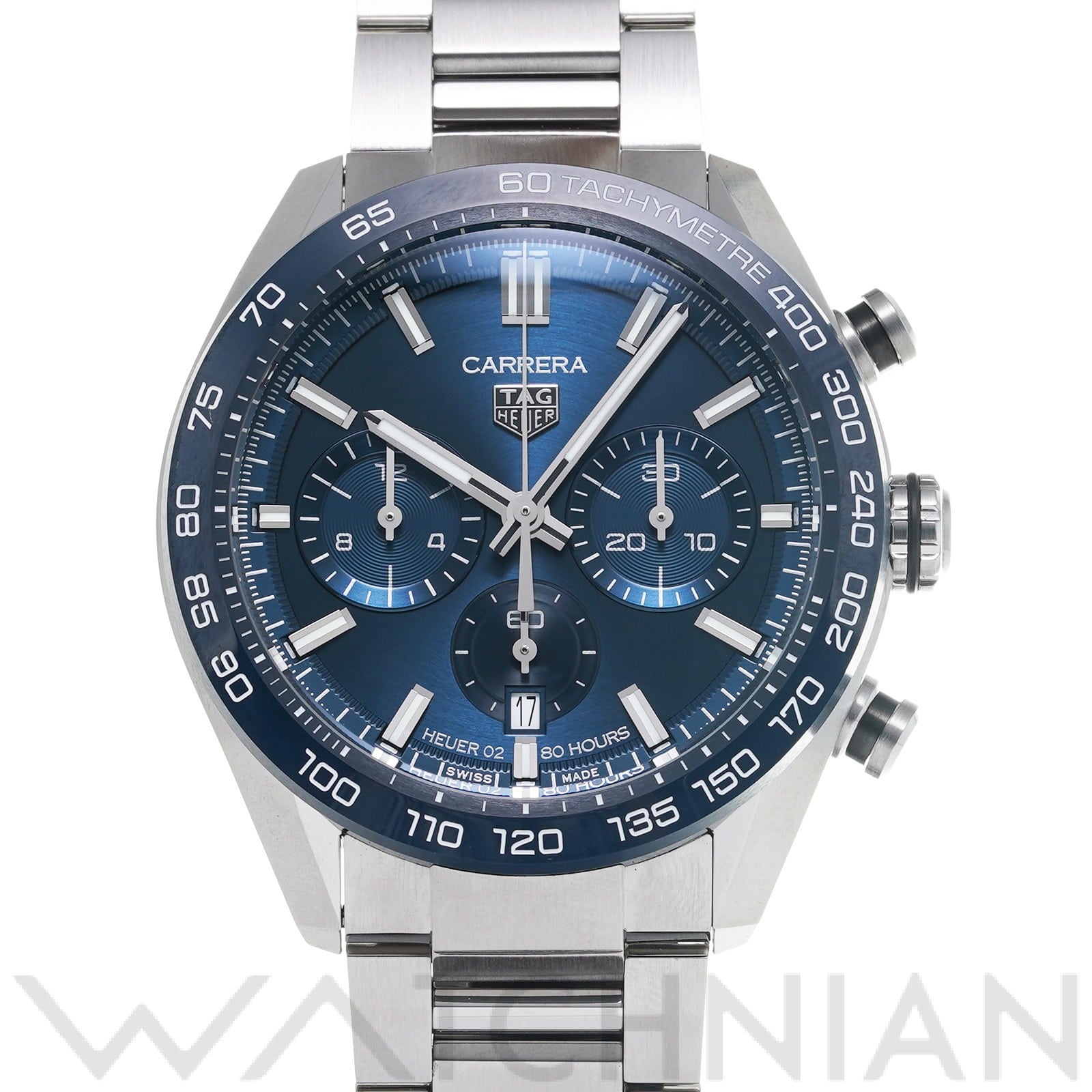 タグ ホイヤー / TAG HEUER カレラ キャリバーホイヤー02 クロノグラフ CBN2A1A.BA0643 ブルー メンズ 時計 【中古】【wristwatch】