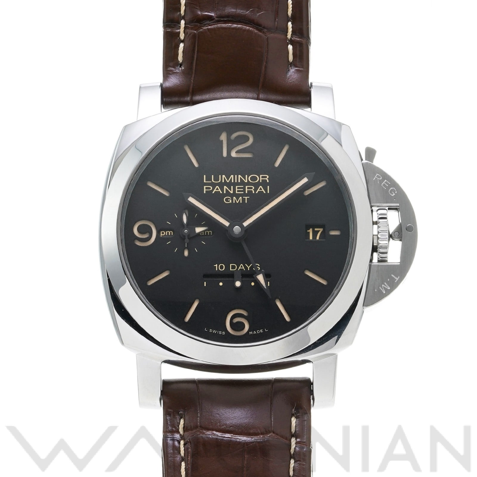 ルミノール GMT 10デイズ PAM00533 T番(2017年製造) ブラック パネライ OFFICINE PANERAI メンズ 【中古】