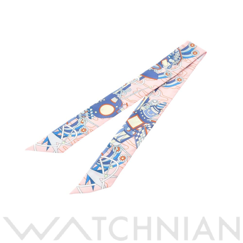 エルメス / HERMES ツイリー Odyssey ライトピンク シルク100％ レディース 【中古】【other】