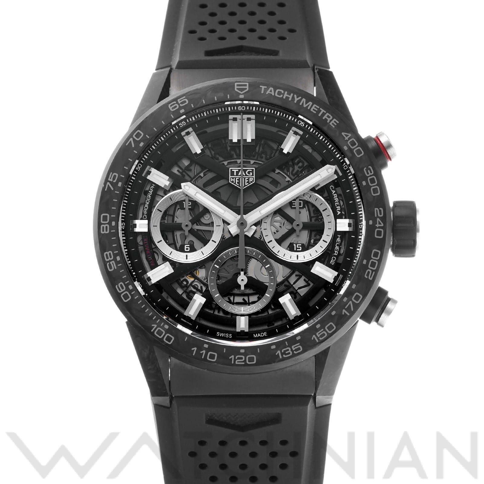 タグ ホイヤー / TAG HEUER カレラ キャリバーホイヤー02 クロノグラフ CBG2016.FT6143 ブラック メンズ 時計 【中古】【wristwatch】