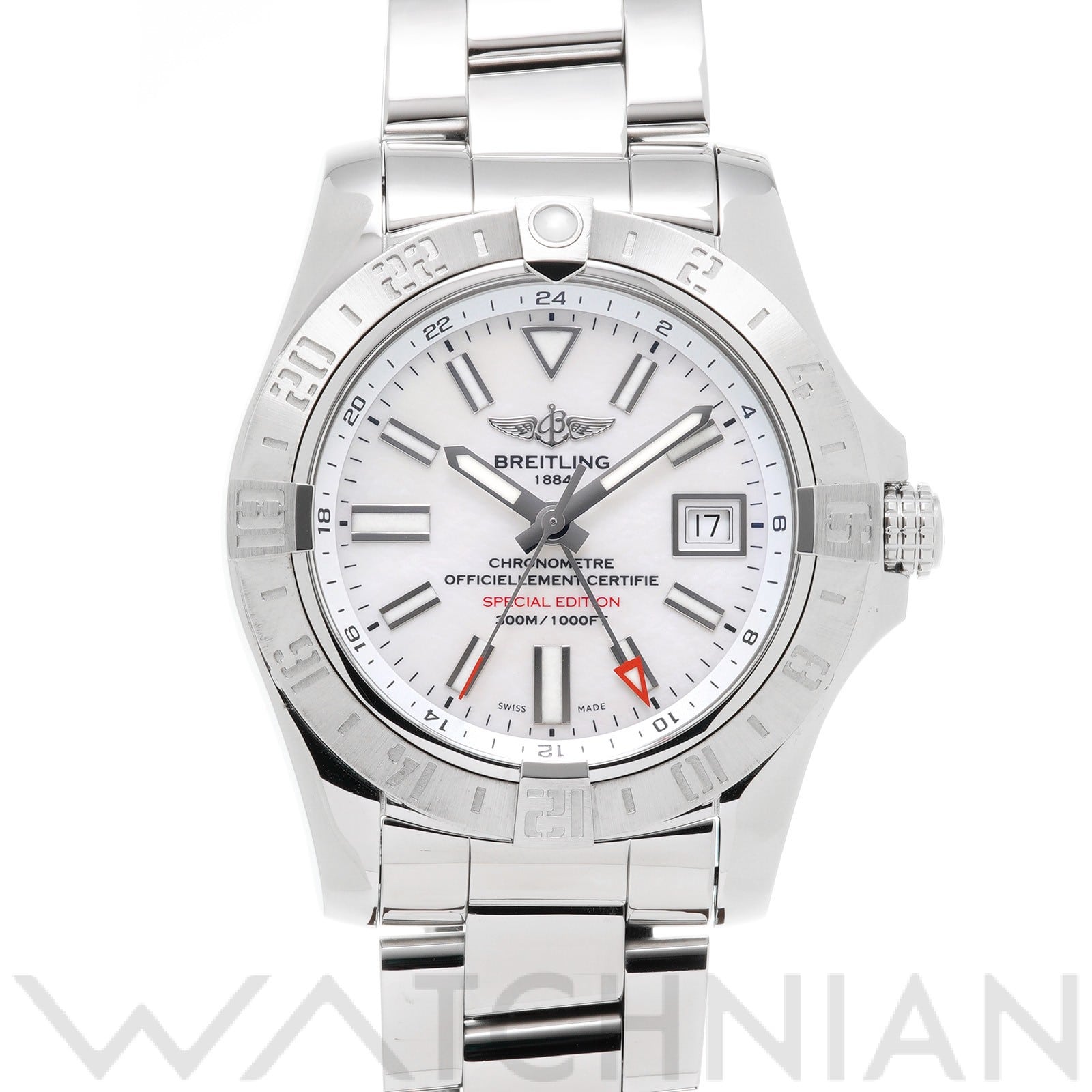 ブライトリング / BREITLING アベンジャーII GMT マザーオブパール A3239011/A809 ホワイトシェル メンズ 時計 【中古】【wristwatch】