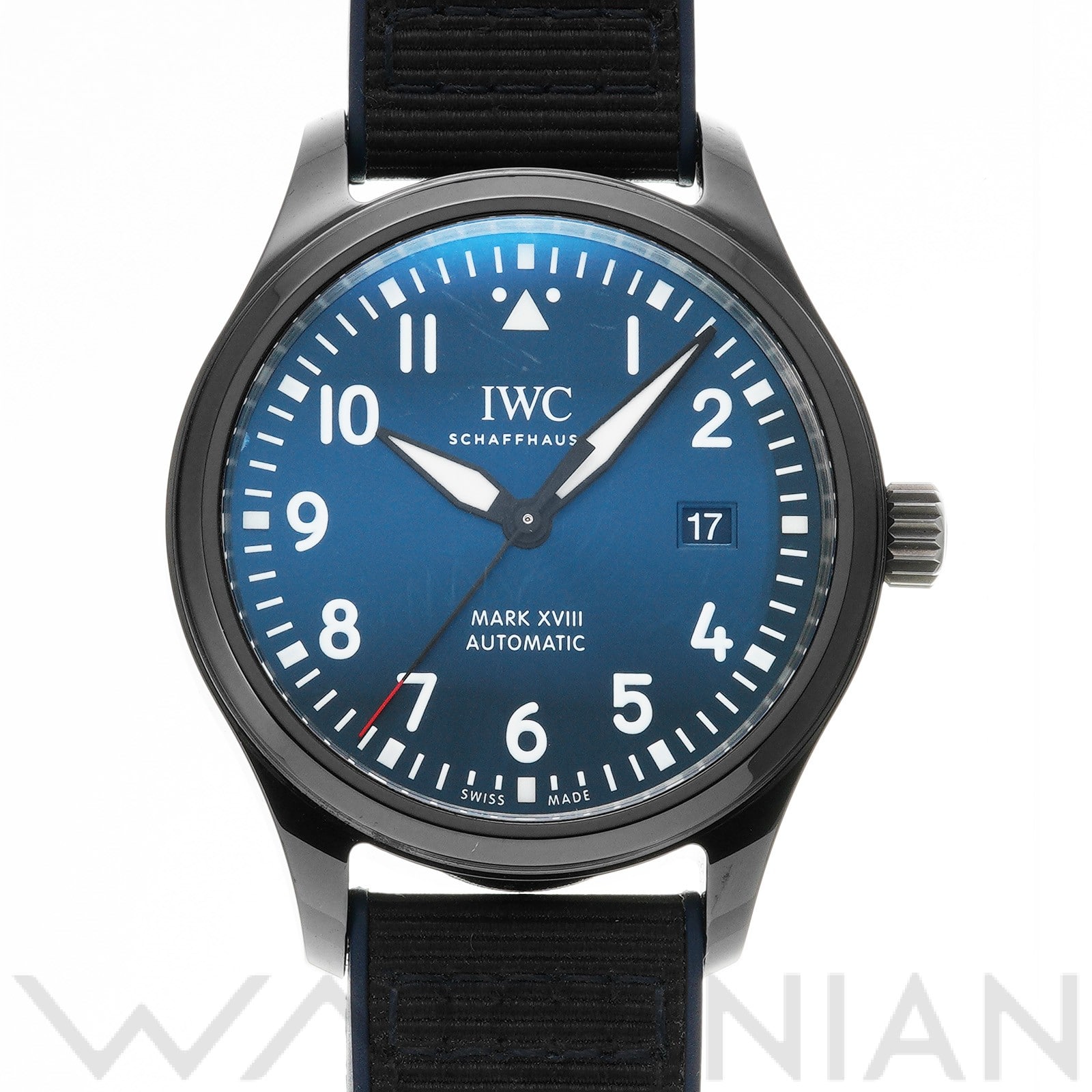 IWC パイロットウォッチ マークXVIII ローレウス スポーツフォーグッド IW324703 ブルー メンズ 時計 【中古】【wristwatch】
