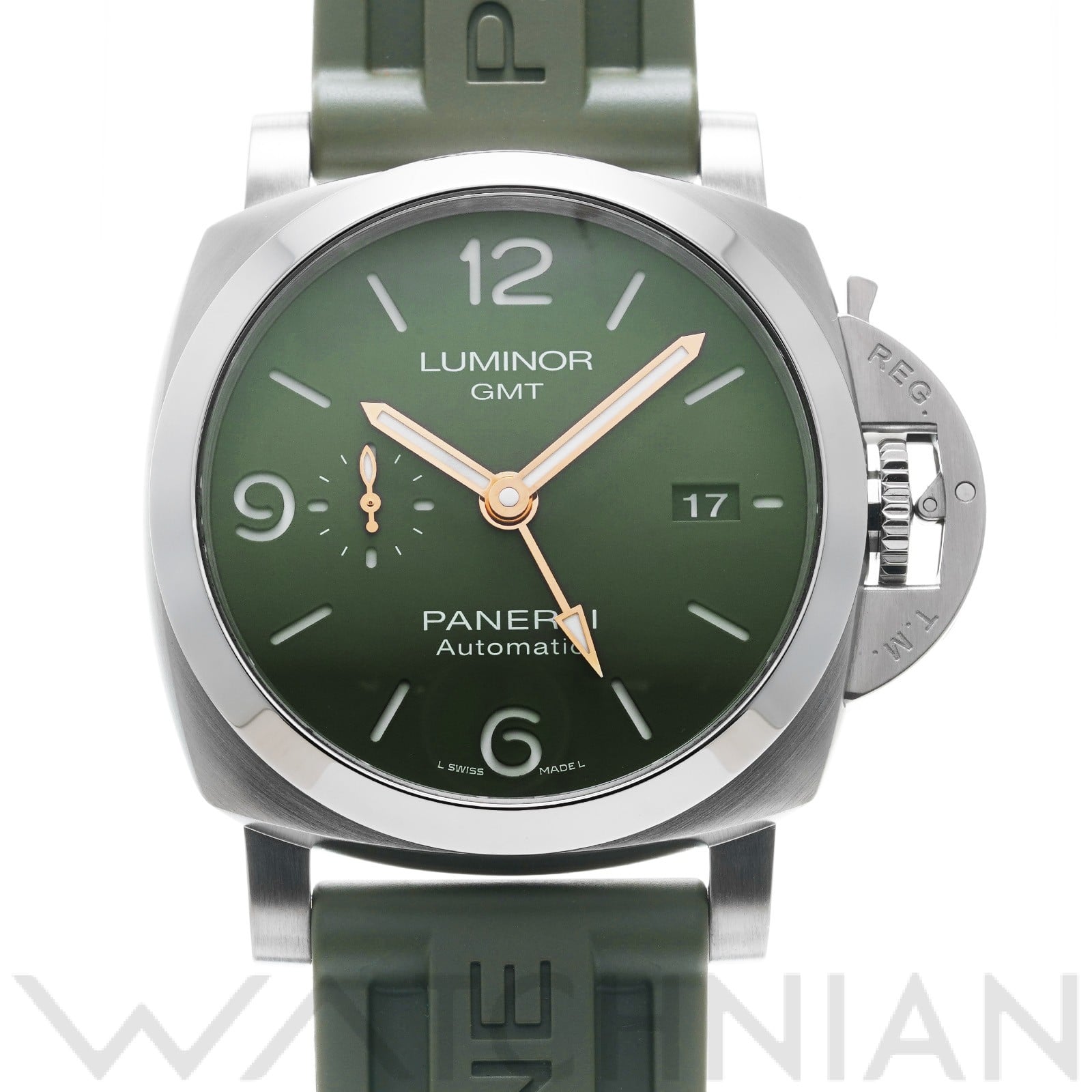 ルミノール 1950 3デイズ オートマティック GMT マヘンドラ・シン・ドーニ PAM01056 V番(2019年製造) グリーン パネライ OFFICINE PANERAI メンズ 【中古】