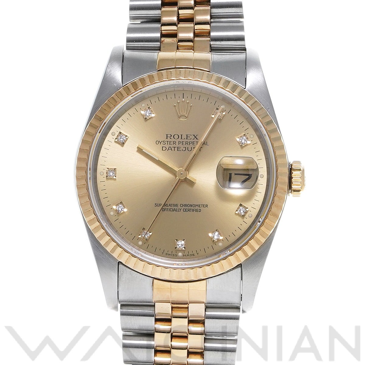 ロレックス デイトジャスト 36 16233G シャンパン/ダイヤモンド メンズ 時計 【中古】【wristwatch】