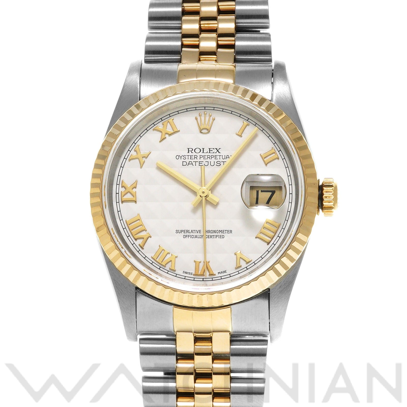 ロレックス デイトジャスト 16233 アイボリーピラミッド メンズ 時計 【中古】【wristwatch】