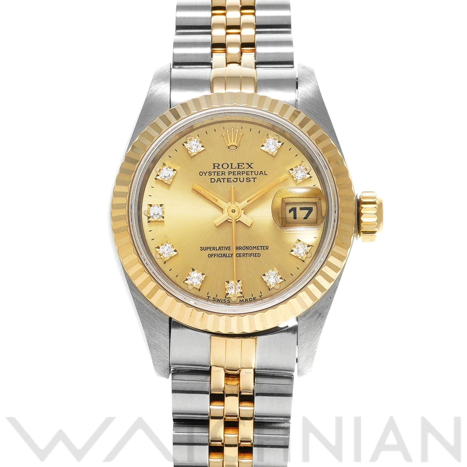 デイトジャスト 69173G S番(1994年頃製造) シャンパン/ダイヤモンド ロレックス ROLEX レディース 【中古】