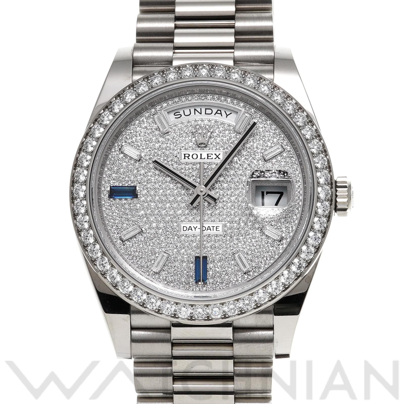 ロレックス デイデイト 40 228349RBR パヴェダイヤモンド/ダイヤモンド/サファイア メンズ 時計 【中古】【wristwatch】